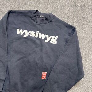 WYSIWYG T-Shirt Men's Small 100% Cotton Meme Spellout Pullover Black Y2K